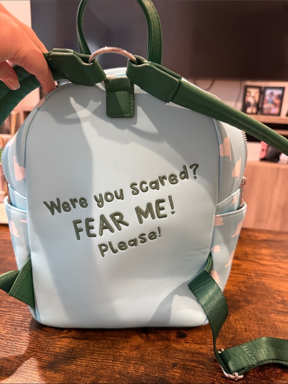 Loungefly Light Blue Pixar Rex Backpack - Picture 3 of 4